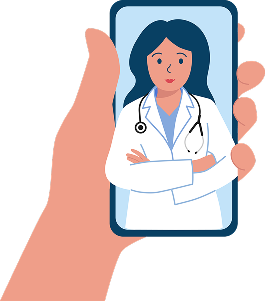 Doctor illustration representing healthcare access in India